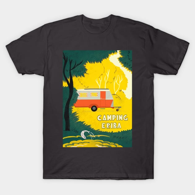 Vintage Caravan in Woodland T-Shirt by NattyDesigns